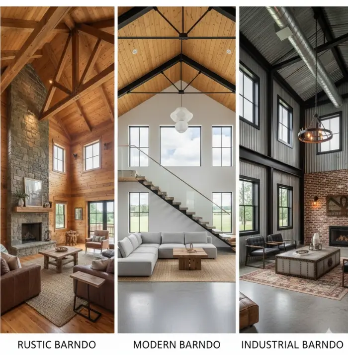 rustic, modern, and industrial