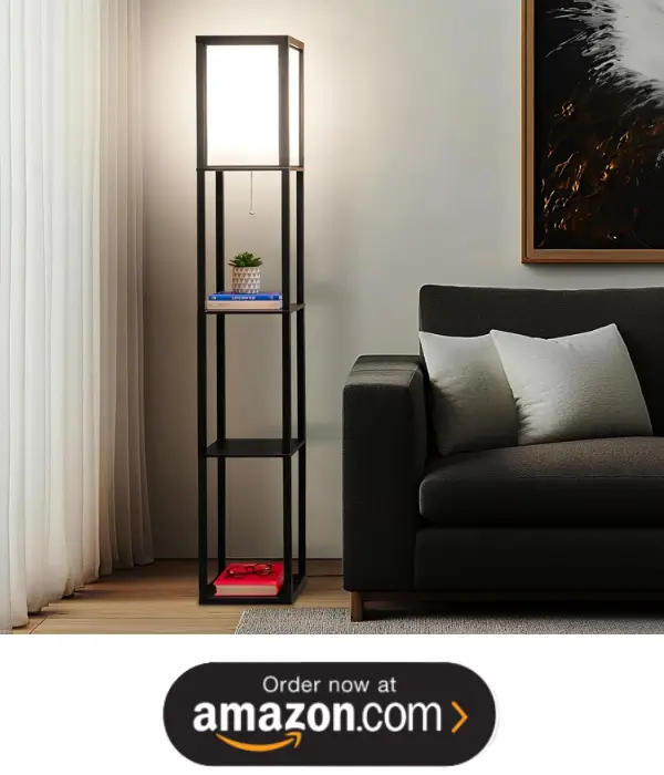 Brightech Maxwell Floor Lamp with Shelves