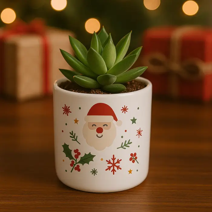 Desk plant Christmas gift idea for coworker.
