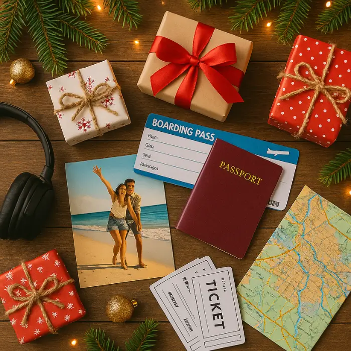 Experience-based Christmas gifts like travel and events
