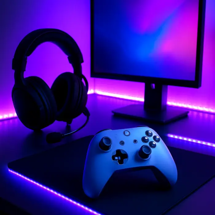 Gaming accessories and setup Christmas gifts for teens.