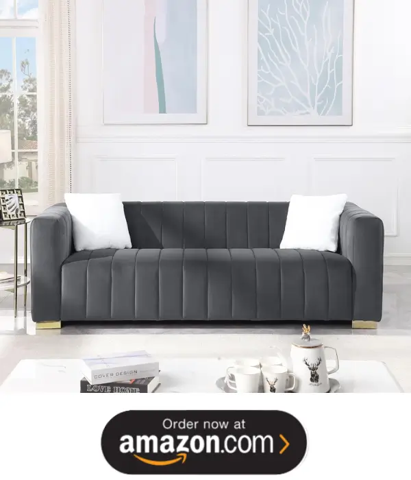 Rivet Revolve Modern Velvet Sofa