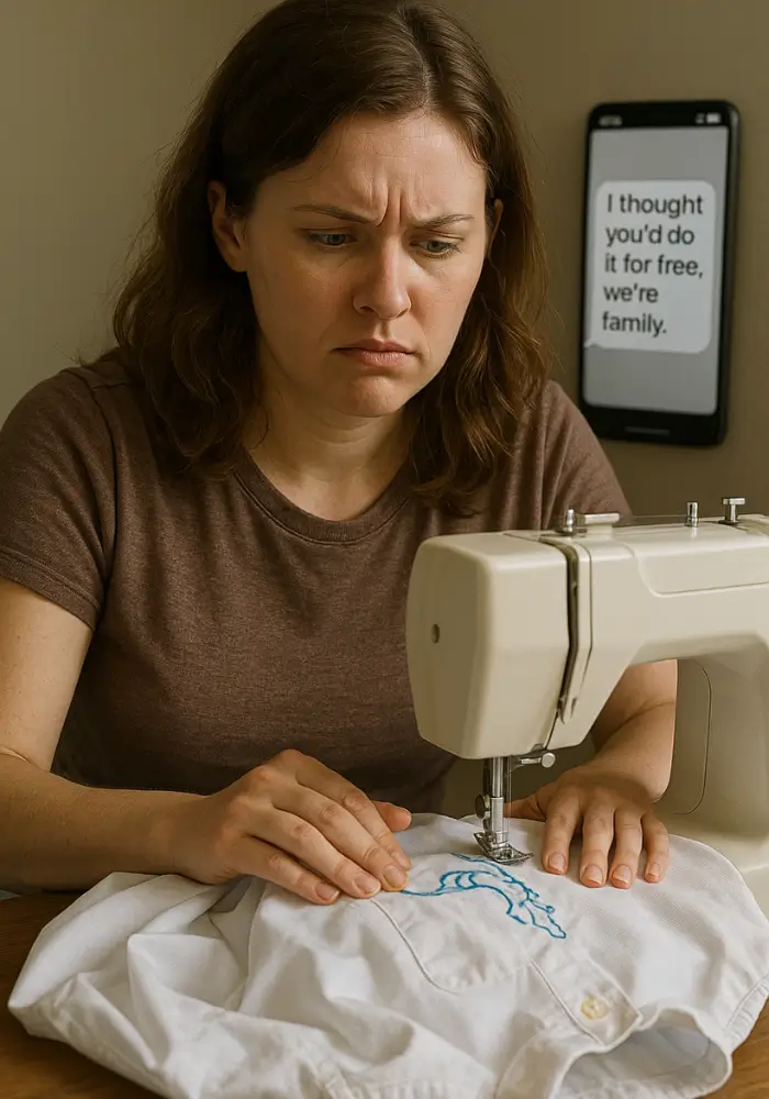 AITA for Charging My SIL for Embroidery Instead of Doing It Free?