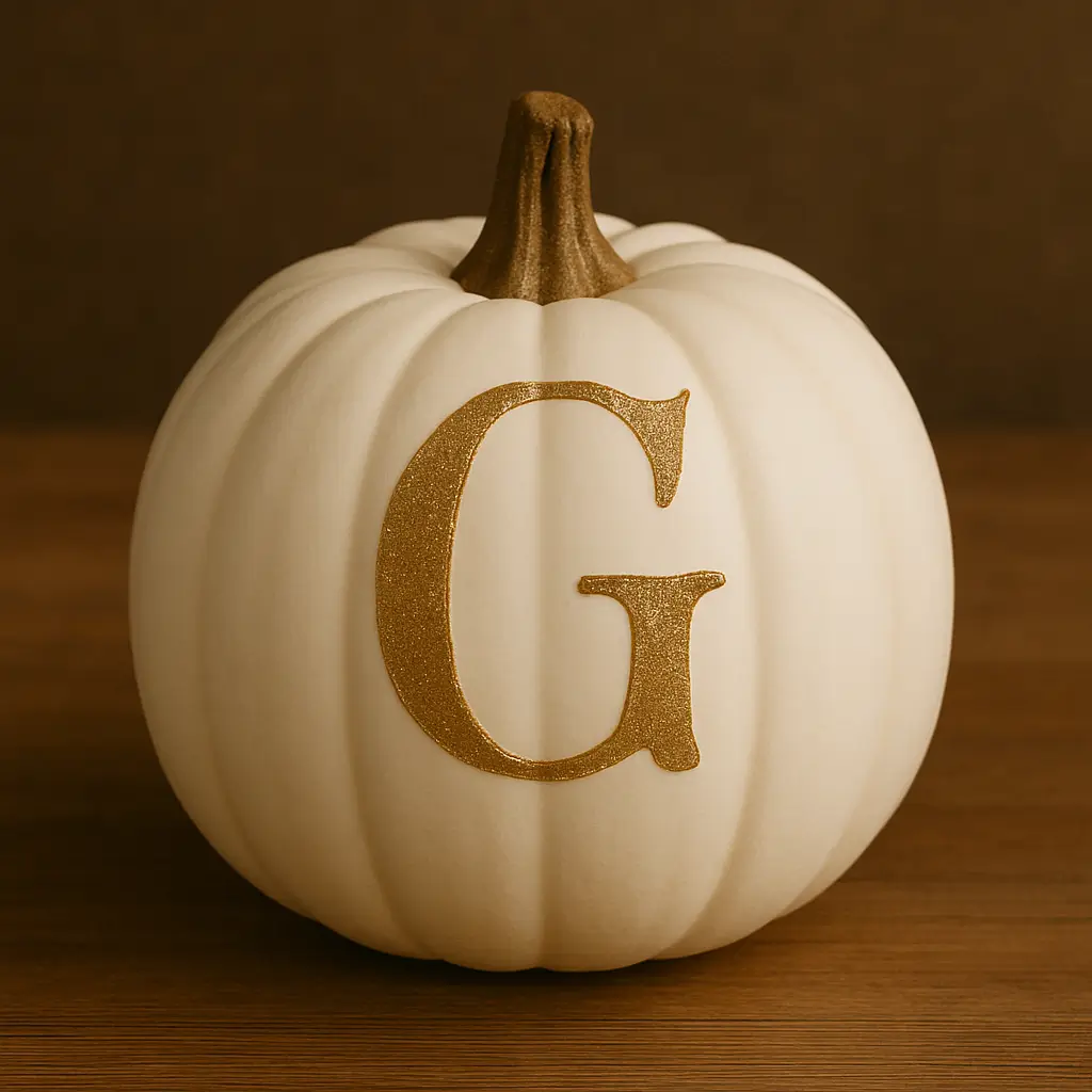 Personalized pumpkin with hand-painted monogram