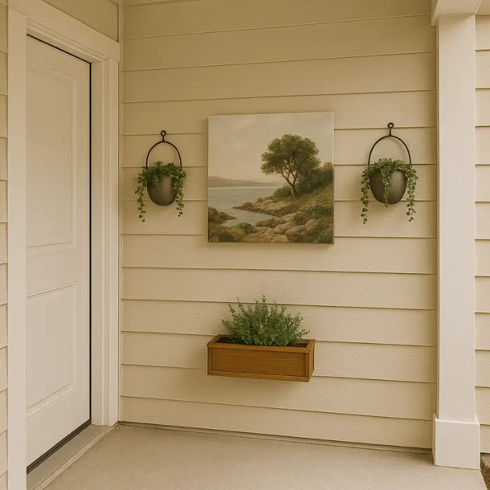  Wall-mounted decorations for small porch design.