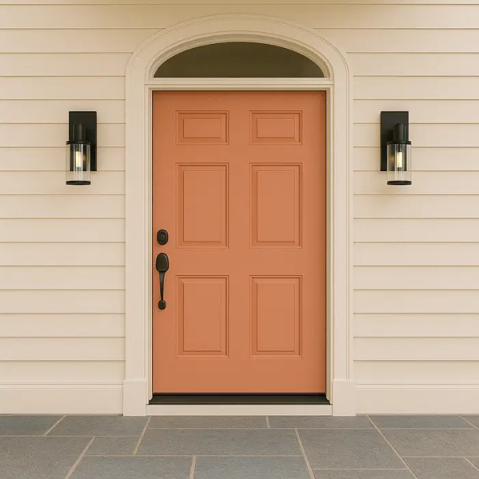 Alt Text: Stylish lighting fixtures enhancing outdoor front entrance design.