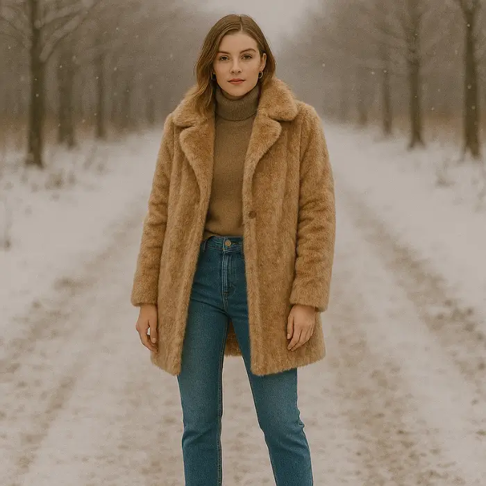 Faux Fur Coat and Denim