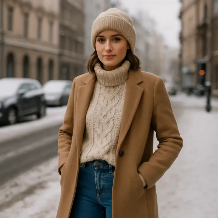 Layered Sweater and Jeans Combo