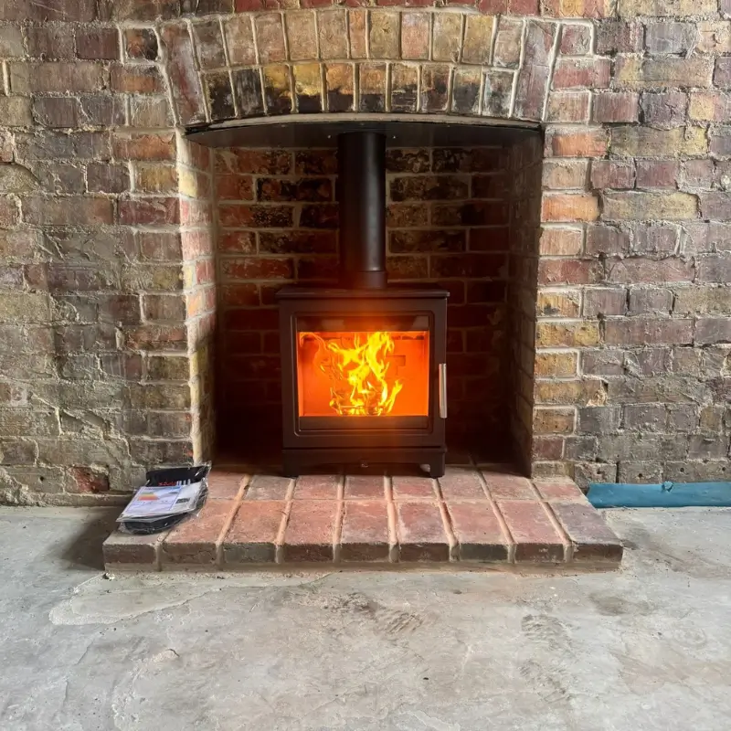 Faux Brick Fireplace – Rustic Texture and Charm