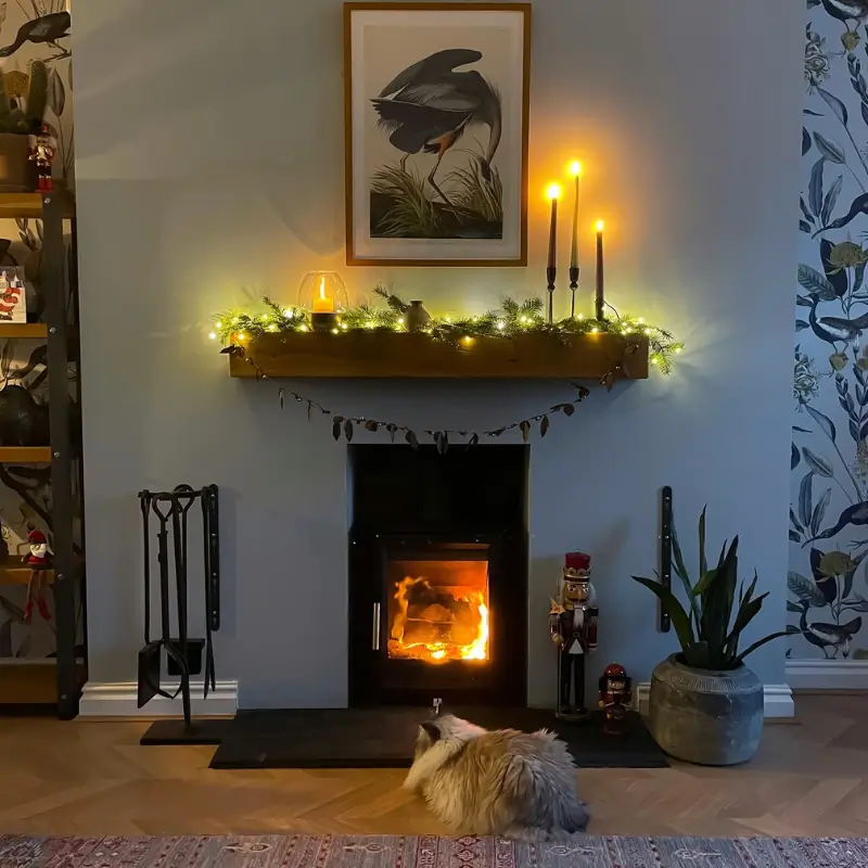 Faux Fireplace with Candles – Romantic and Cozy