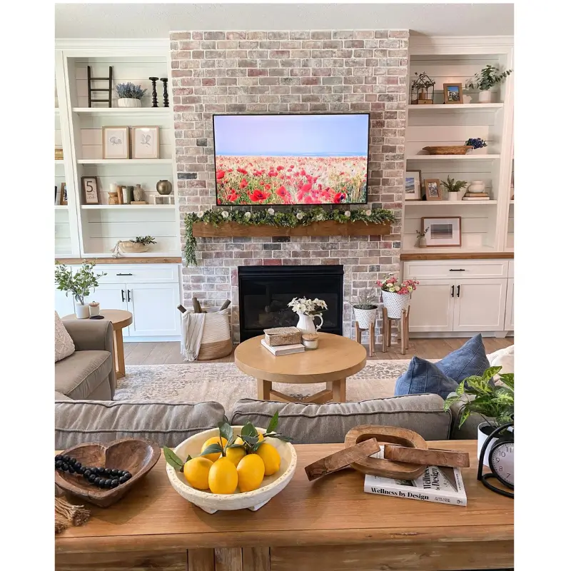 Textured Plaster Fireplace – Artisanal Depth