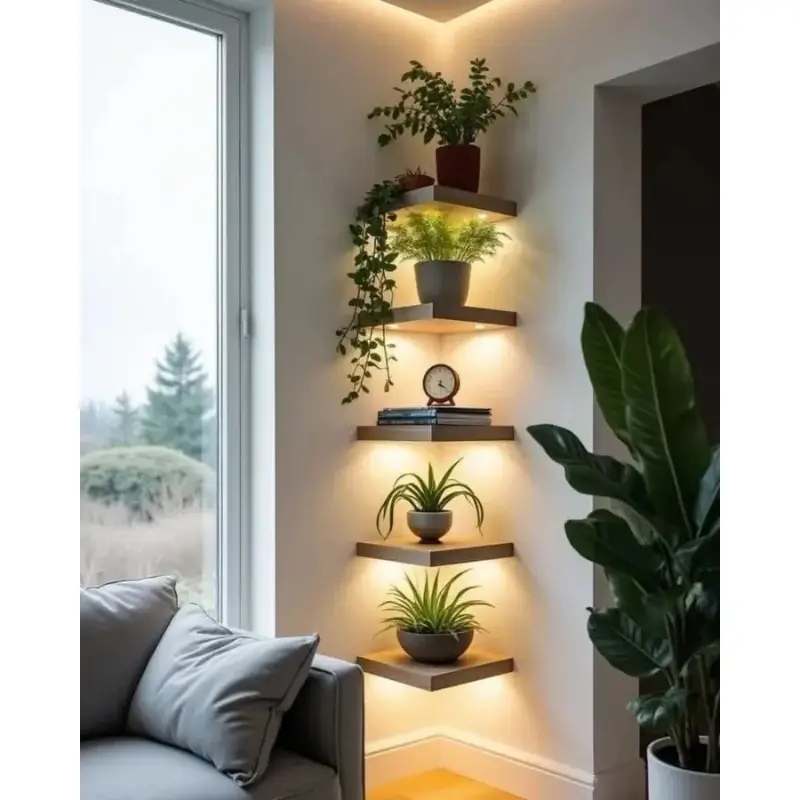 Corner shelves