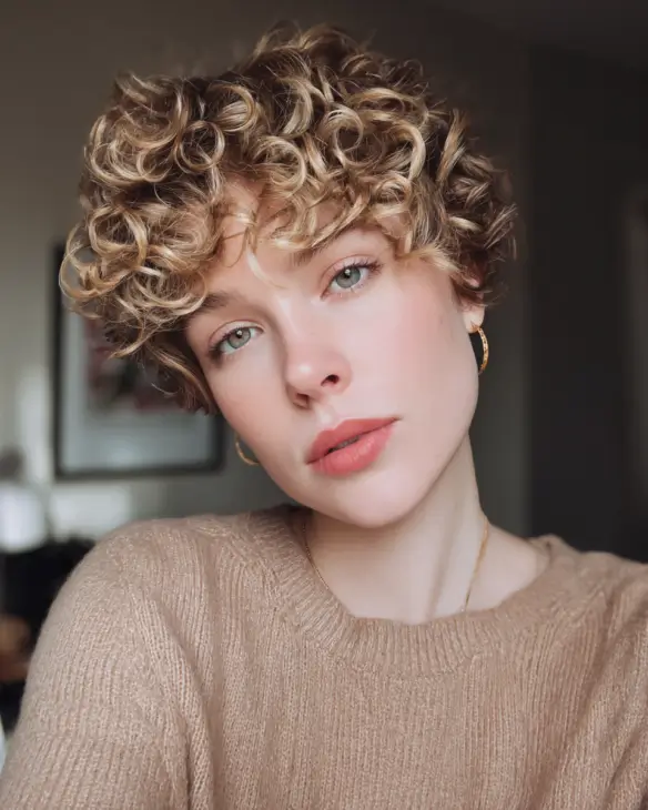 Blonde-Tipped Curly Crop