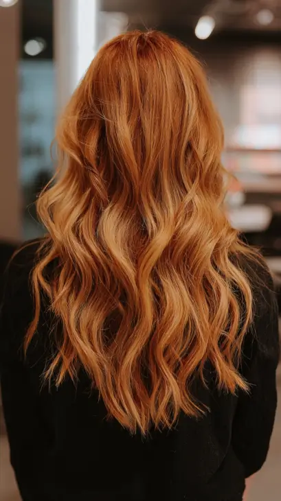 Cascading Golden Ginger Waves