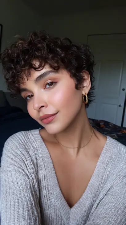 Curly Espresso Crop with Soft Volume