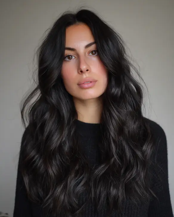 Deep Charcoal Loose Waves