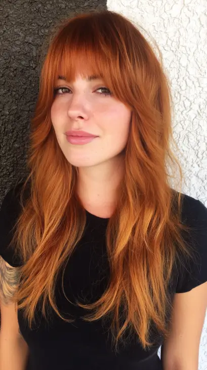Feathered Ginger Layers with Full Fringe