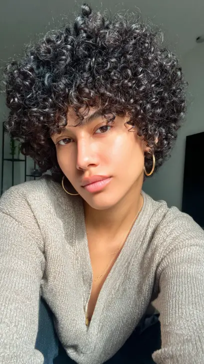 Jet Black Curly Halo