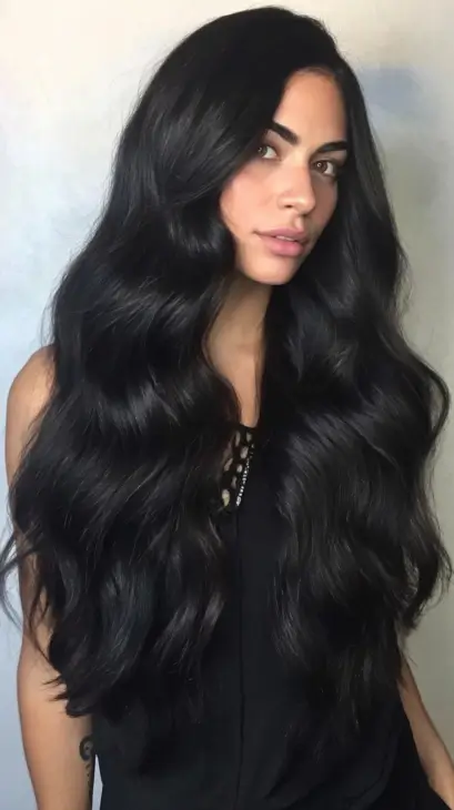 Luxe Black Hollywood Waves