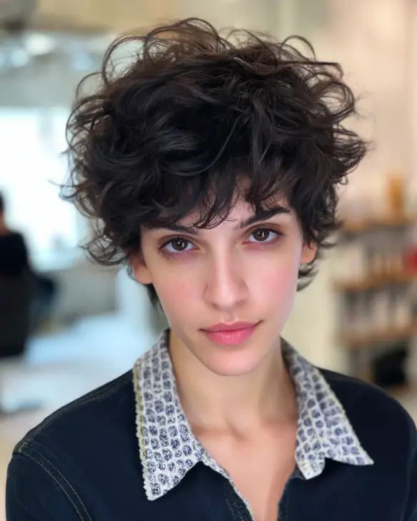 Messy Charcoal Curly Mop