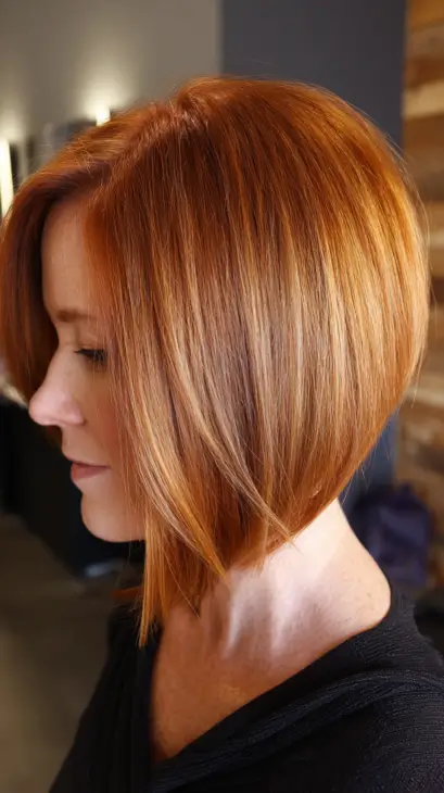 Sculpted Ginger Graduated Bob