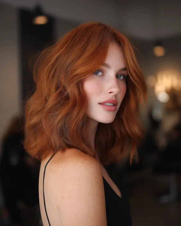 Soft Ginger Mid Length Waves