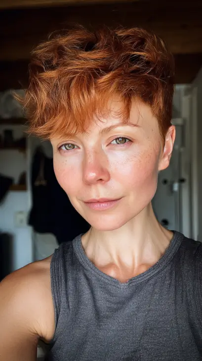 Textured Ginger Pixie Crop