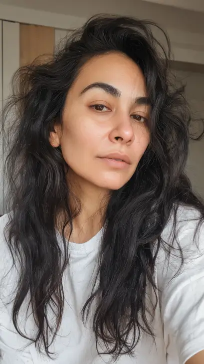 Undone Black Bedhead Waves