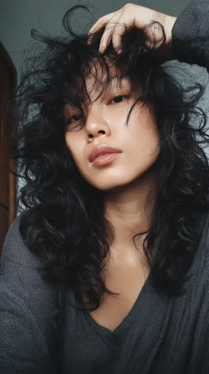 Wild Curly Midnight Shag